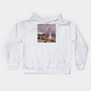 Woman on the Beach by Pierre Puvis de Chavannes Kids Hoodie